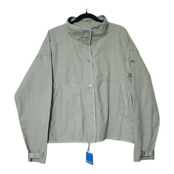 Columbia Womens Sage Lake Windbreaker Jacket XL New Ripstop Canvas Cargo Green - Picture 2 of 8